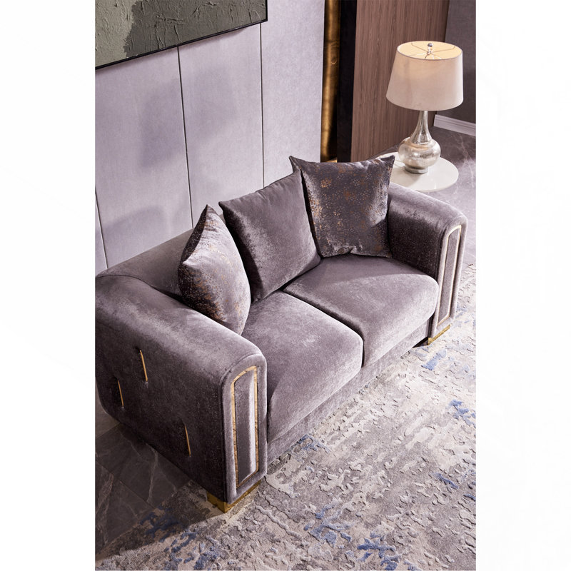 Causeuse de style moderne en argent
