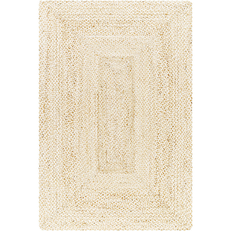 Tapis beige en jute / sisal tissé à la main Doba, Rectangle 6 pi x 9 pi