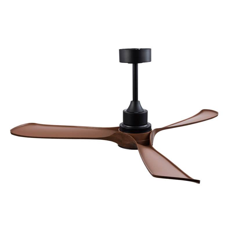 52 Inch Modern Ceiling Fan With 3 Color Dimmable 3 Solide Wood Blades Remote Control Reversible DC Motor With Led Light