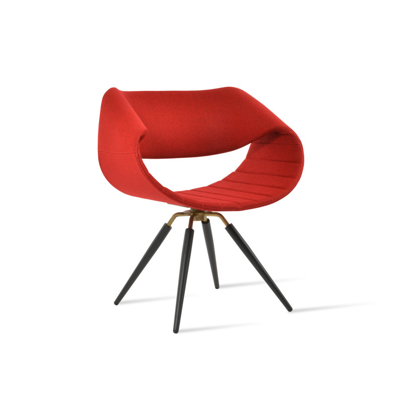 Fauteuil pivotant Seminyak, Rouge, Noir