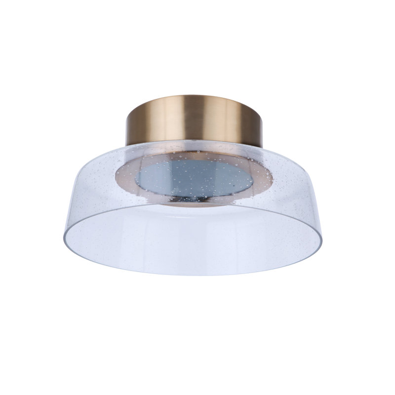 Plafonnier semi-encastré 1 lumière DEL Talisha, Laiton, H 6,8 po x l 13,75 po x P 13,75 po