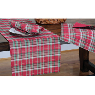 Chemin de table tartan de noël fêtes