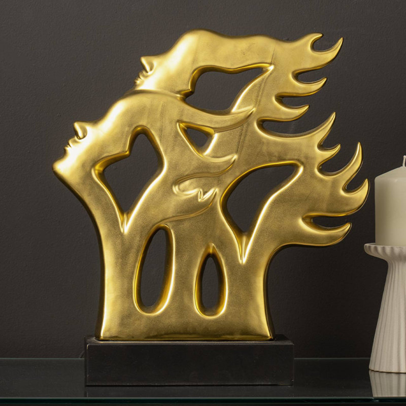 Azaylea 3 Faces Sculpture Statue for Living Room, Modern Accents Home Decor Dining Table Decor