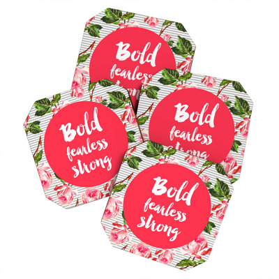 Wood 4 Piece Coaster Set