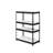 Natural And Black Bookshelf, 4 Tier Rectangular With Metal Frame Adjustable Shelves, Industrial Storage Solution Unit & Shelf, Bookcase Open Decorative Shelf