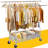 Madalin 630lbs Clothing Racks with Metal Basket,  Heavy Duty Clothes Rack Metal Clothes Storage, Portable Closet-122266595