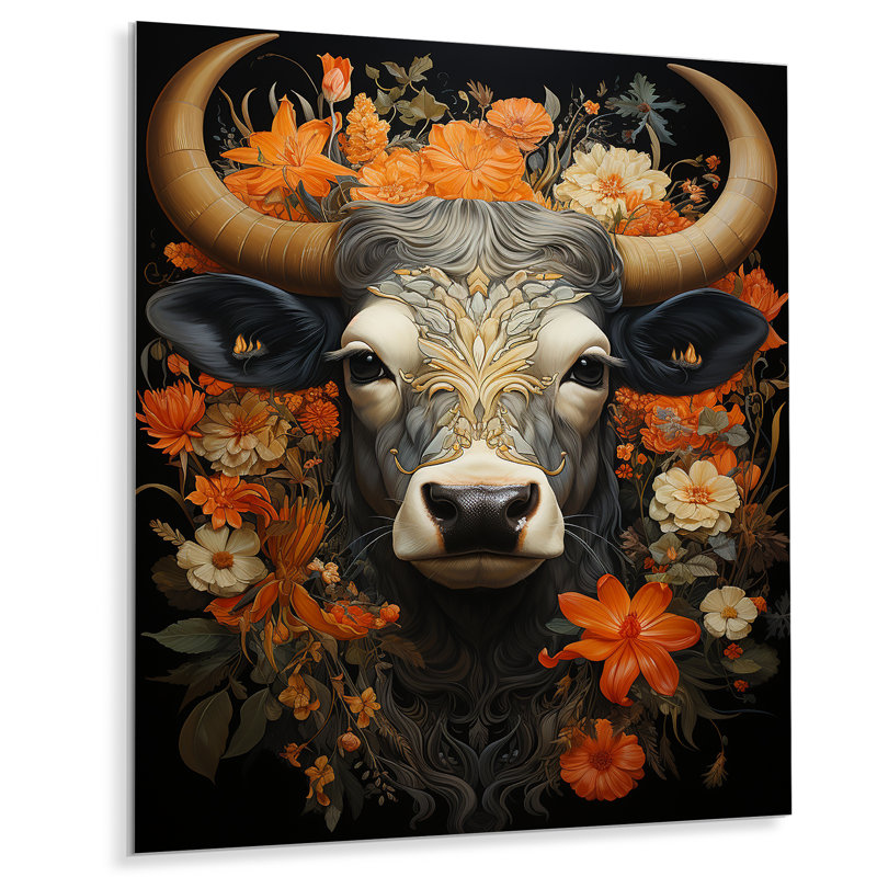 «Steinfort Hinduisim Sacred Cow», reproduction d'art sur toile, H 40 po x l 30 po x P 1,5 po, Metal
