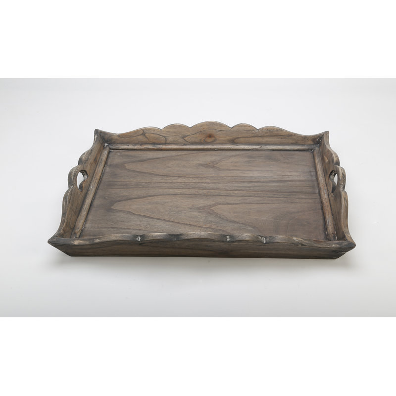 Kadence Scalloped Edge 3-Piece Serving Tray Set, Schooner Brown