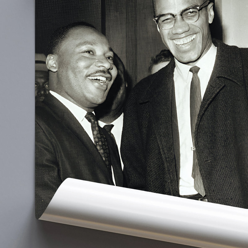  Officiellement sous licence The Meeting - Malcolm & MLK, affiche d'art - 24 x 36 po - reproduction décorative - papier affiche - prête à encadrer