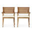  Ensemble de 2 chaises d'extérieur en bois d'acacia avec coussins, crème et teck