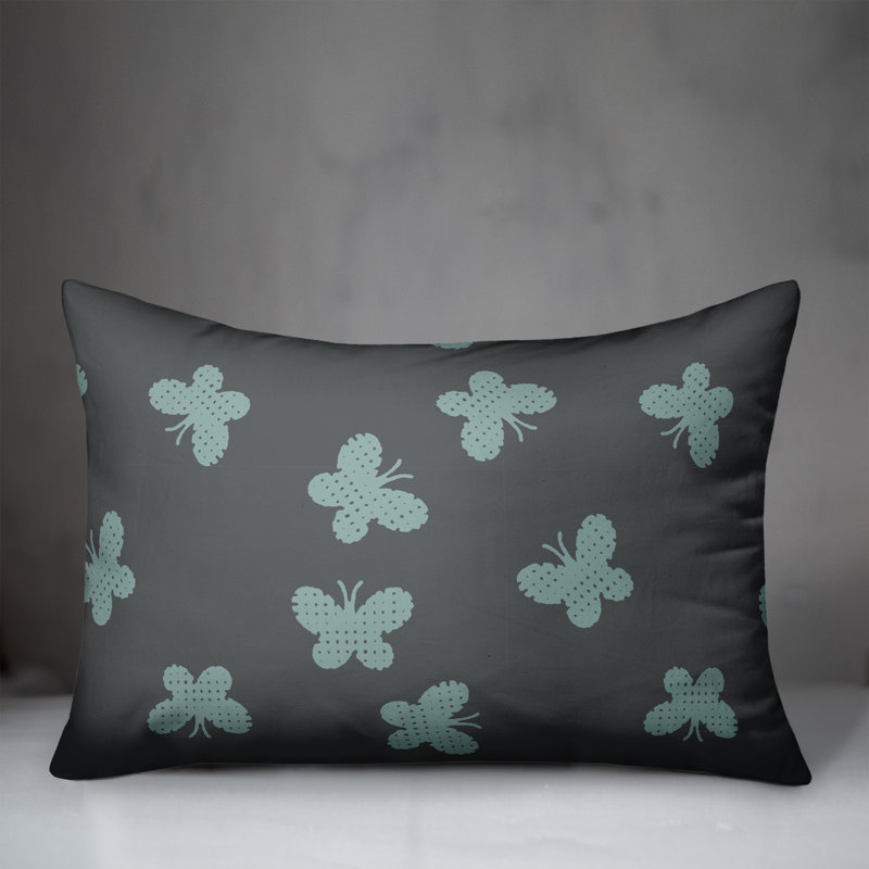 Coussin Butterfly, Bleu / gris