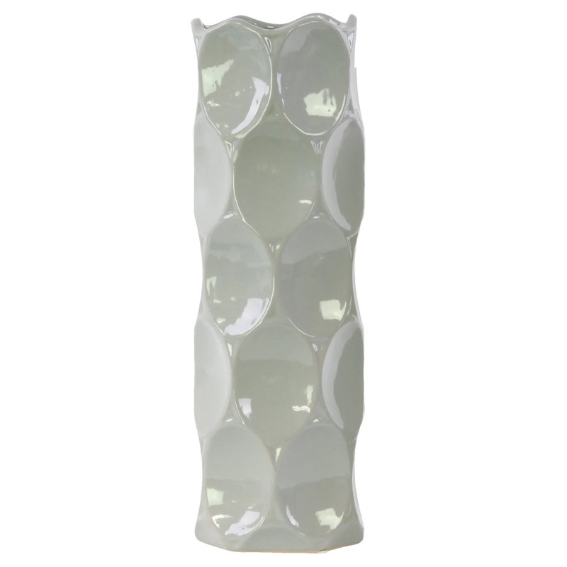 Grier Table Vase, 17" H x 5.5" W x 5.5" D, Gray