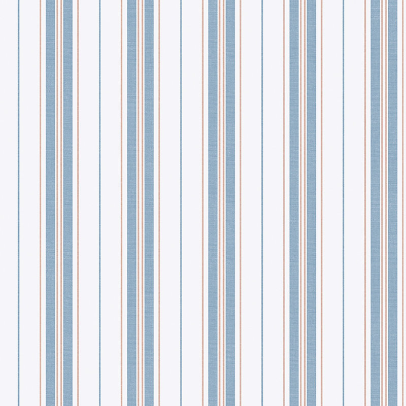 Boråstapeter Hamnskär Stripe Wallpaper, Blue/Red