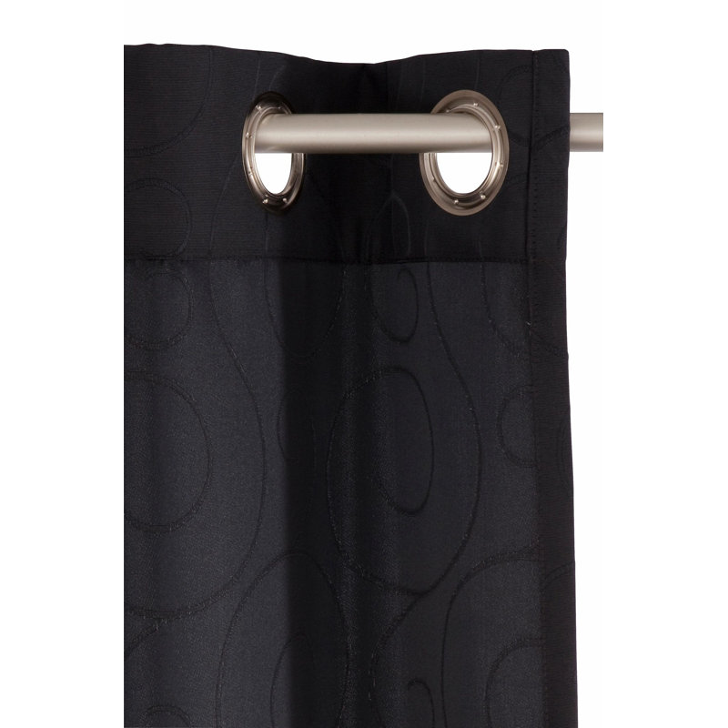 Coursey Room Darkening Curtain Single Panel, 145cm H x 132cm W, Black