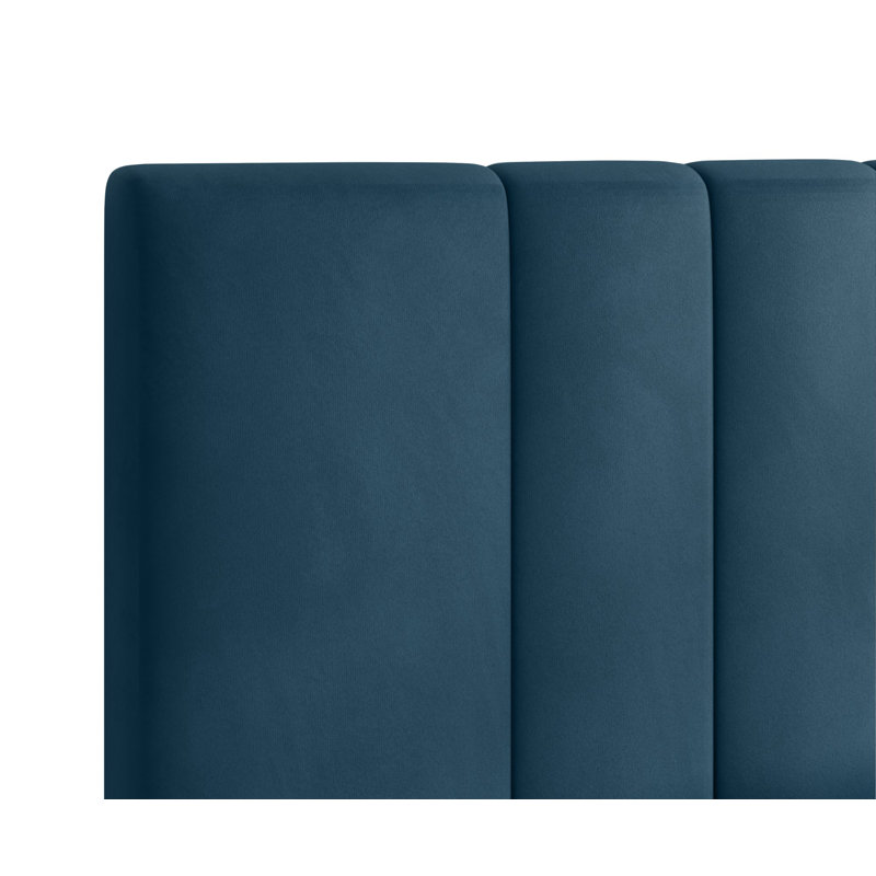 Lit plateforme tapissier Gorgia, Bleu marine, Simple