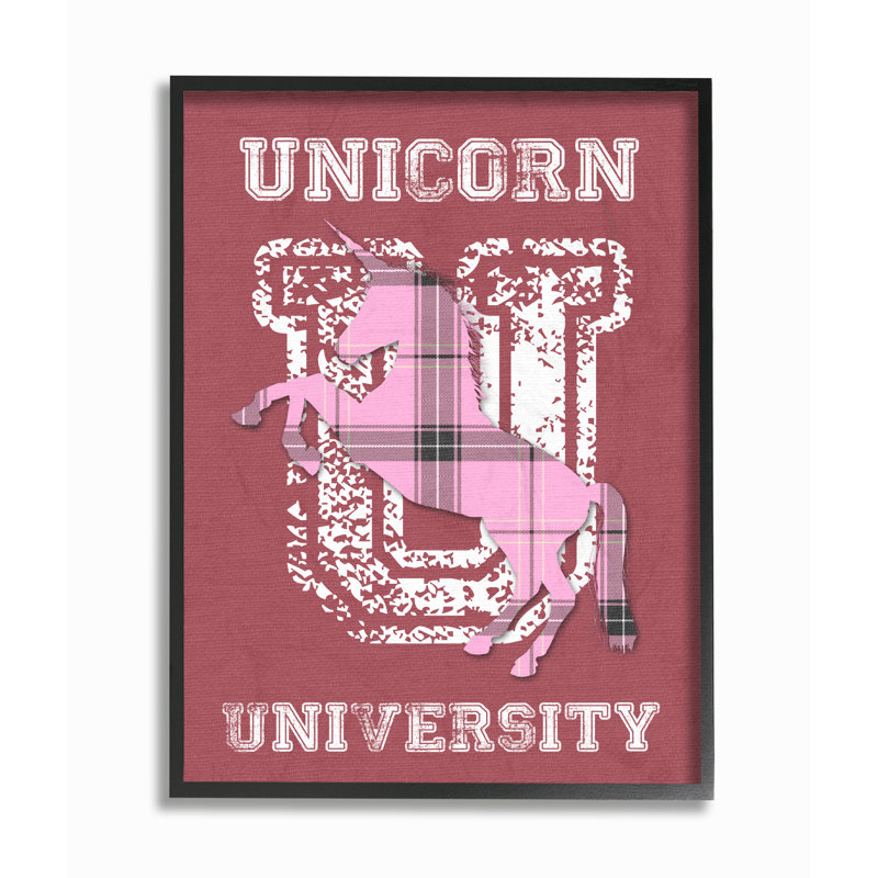 « licorne-écossais rose », impression Kennedale, Giclée encadrée noir minuit, H 14 po x l 11 po