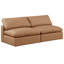 Canapé modulaire 80 po à accoudoirs carrés en similicuir-87149802