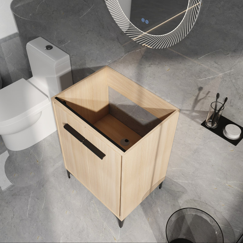 Base de meuble-lavabo simple 24 po avec rangement à fermeture en douceur