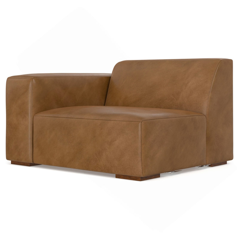 Left Arm Sofa Module, Dark Brown