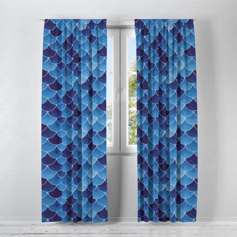 Rideaux de fenêtre bleu sirène, L 40 po x L 82 po