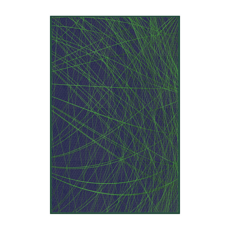 Tapis abstrait vert / bleu marine, Rectangle 8 pi x 10 pi