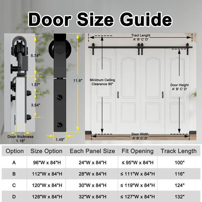 Closet style Double 1 Lattice Shapes Bi-Fold Barn Door With Installation Hardware Kit, 72" x 84"