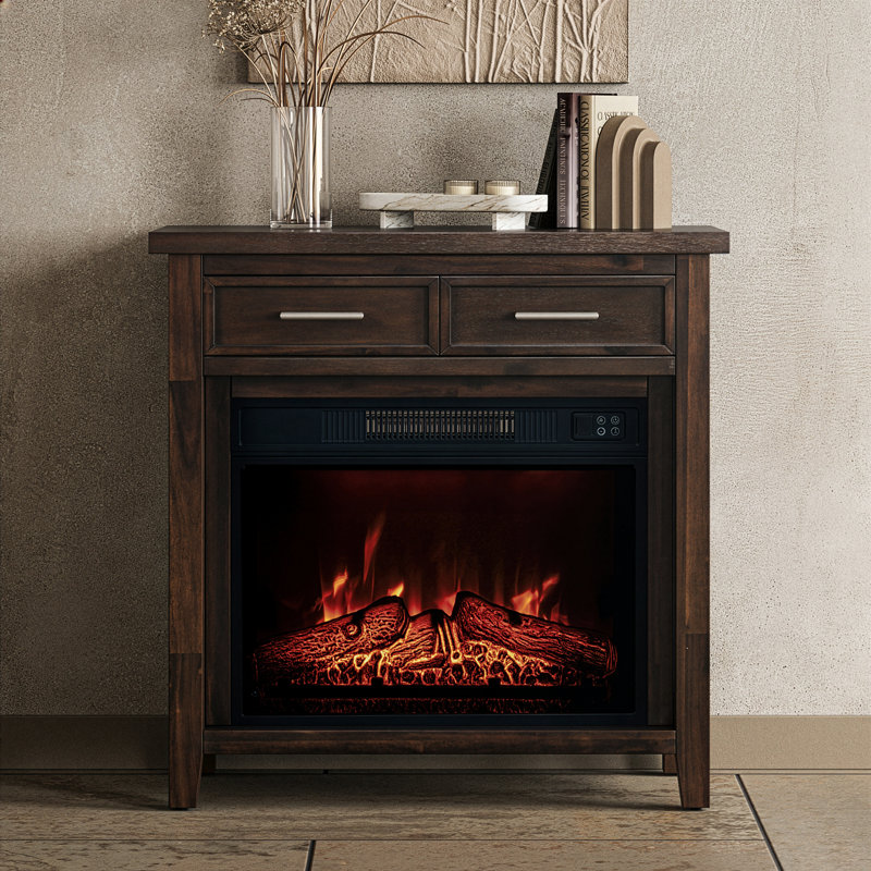 Billerica Contemporary 32" Electric Fireplace Console TV Stand, Merlot