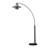 Interlinks Mid-Century Modern Arc Floor Lamp, 87" Tall, Gunmetal Finish, Gray Ombre Shade, Marble Base, Dimmable Lighting