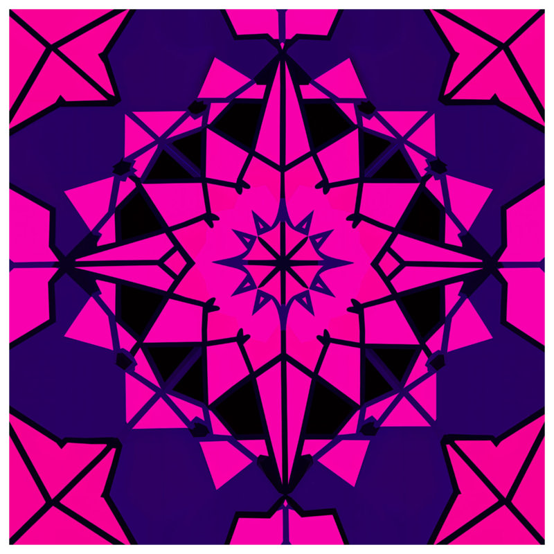 Housses de couette kaléidoscope roses et mauves, Grand lit