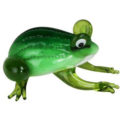Sculpture grenouille en verre
