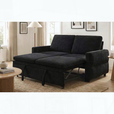 Convertible Sofa Bed with Adjustable Backrest and USB Ports