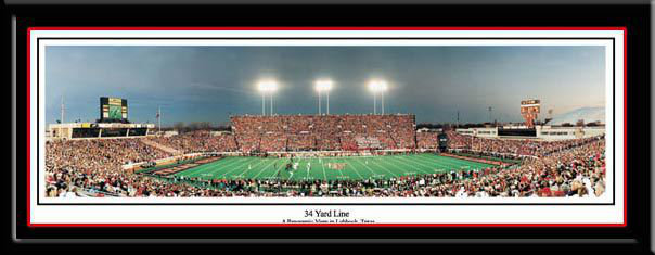 NCAA Stadium Framed Photographic Print, Texas Tech Red Raiders