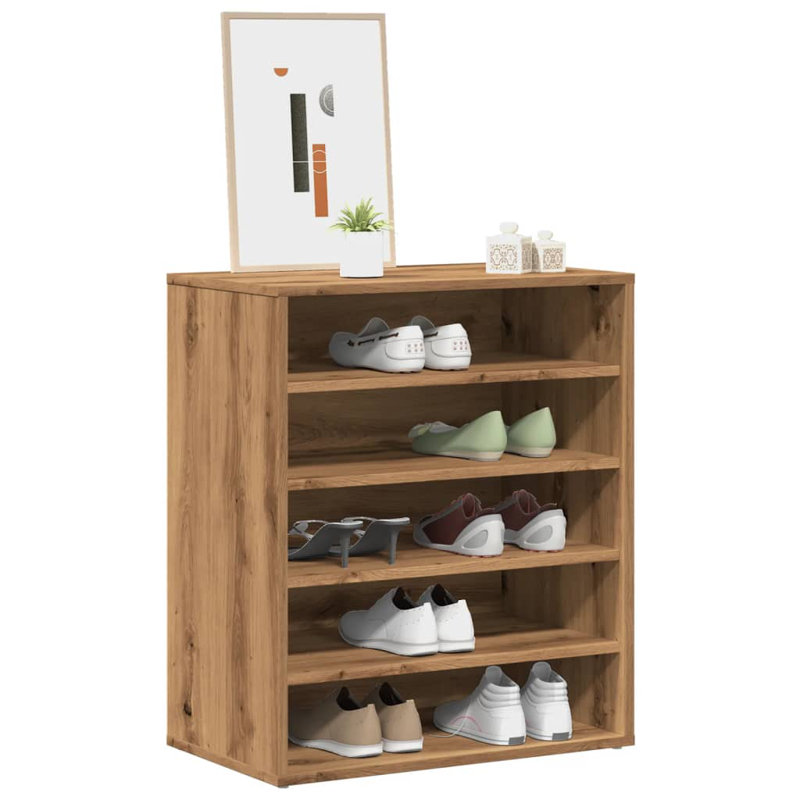 Shoe Cabinet Engineered Wood, Oak Handcrafted