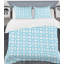  Ensemble de housse de couette moderne en microfibre bleu / blanc / orange clair-40701792