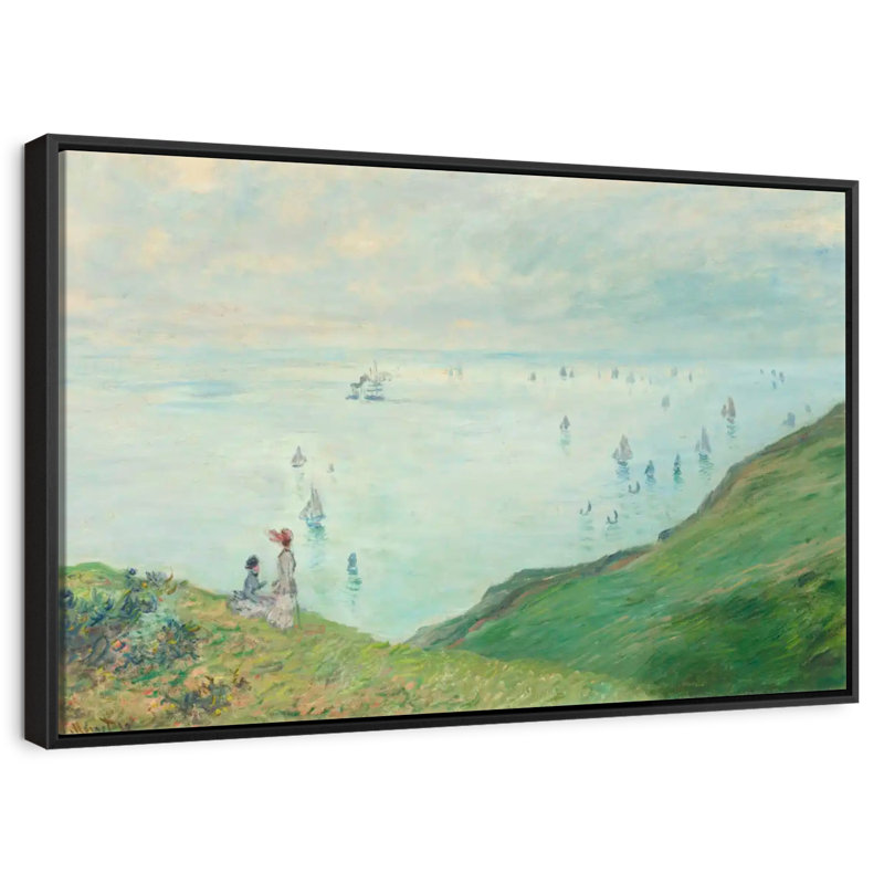 Falaises de Pourville, 1882, Cadre flottant noir, 40 po x 27 po