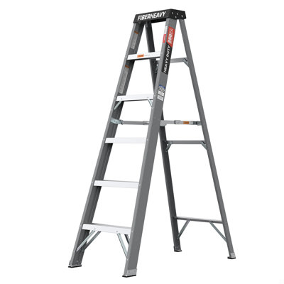 Fibreglass Step Ladder 6-Step 250Lbs