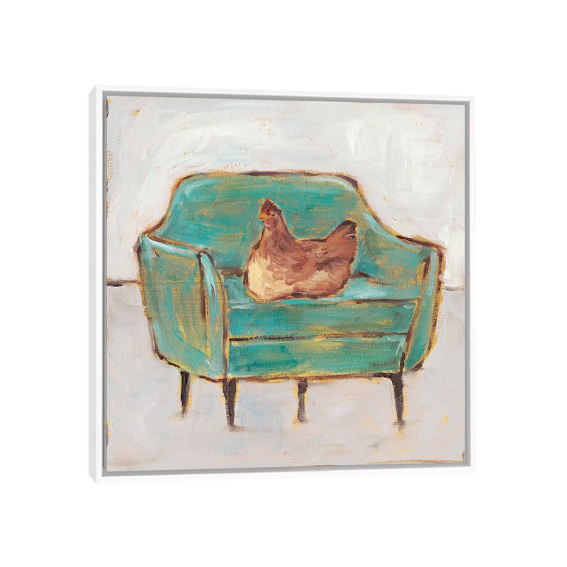 Créature confort par Ethan Harper - reproduction d'art, H 37 po x l 37 po x P 1,5 po, Pas de tapis, Toile blanche encadrée