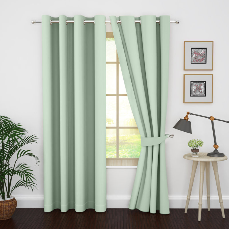Blackout Curtain Pair, 46" W x 84" L, Light Green