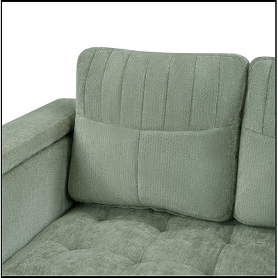 Chaise longue incurvée avec siège capitonné et coussins amovibles