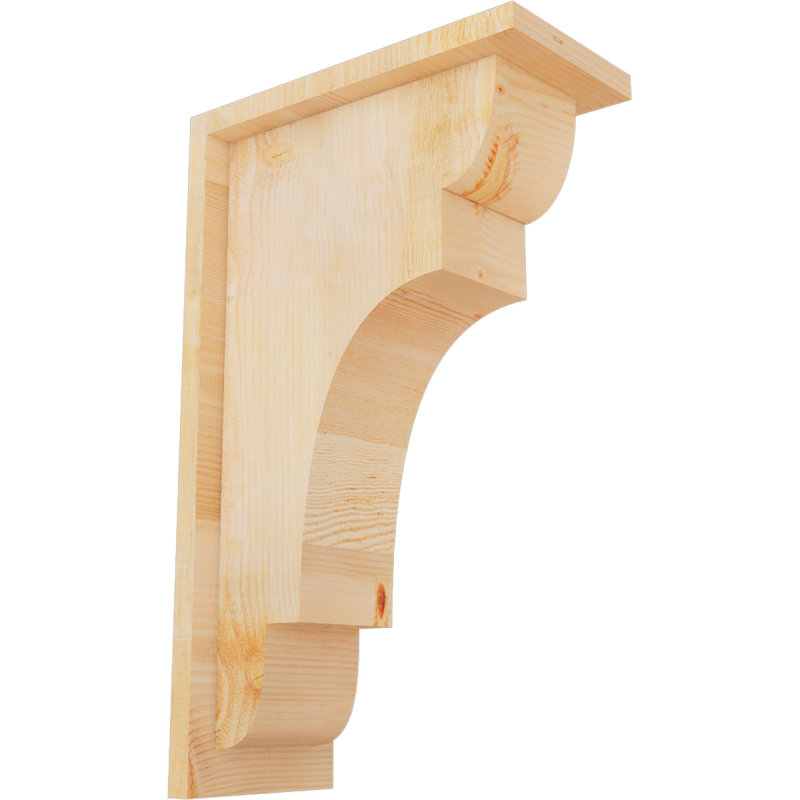 New Brighton Corbel avec plaque arrière, H 20 po x l 6 po x P 12 po, Sapin de Douglas, Sciage brut