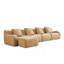 Canapé en L sans siège à 4 places, tissu en peluche sans assemblage requis, accoudoir incurvé, conception antidérapante, méridienne d'assemblage, aspirateur à compression haute densité 32D, Formes pour salons, Camei-555114307