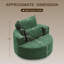 Fauteuil d'appoint surdimensionné en tonneau, canapé pivotant rond pivotant à 360 °, éponge haute résilience en chenille, siège large sans assemblage-703365303