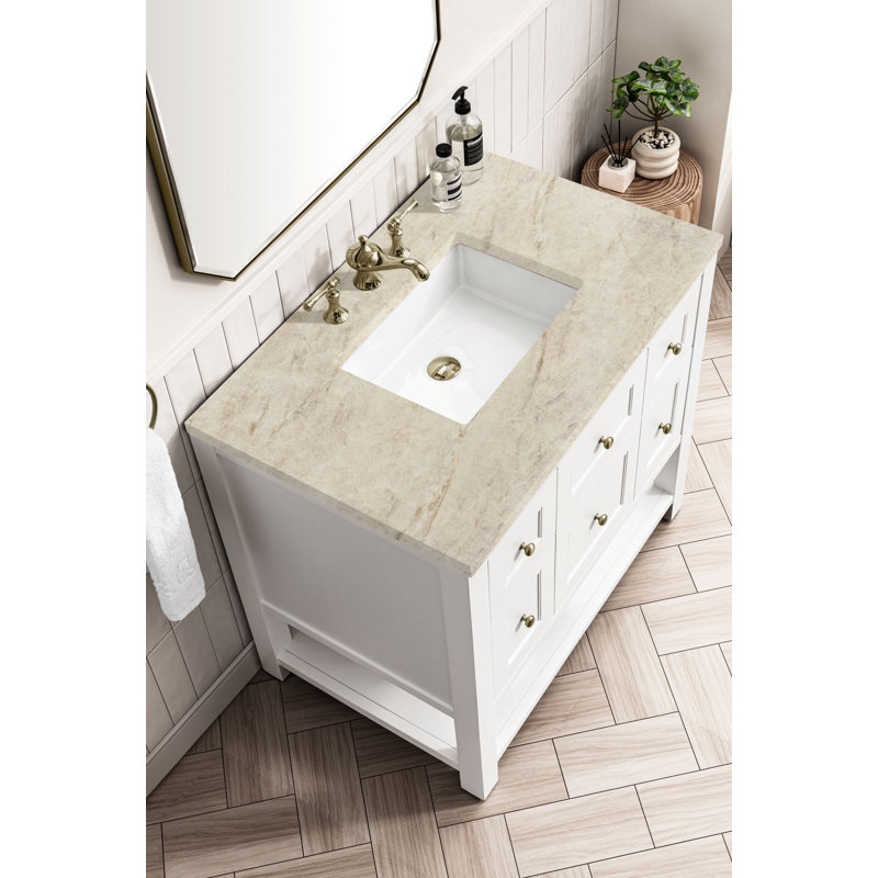 Breckenridge 36'' W Single Vanity, Bright White, 8" Widespread, Tajnar Eclos