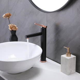Stainless Steel Vessel Sink Bathroom Faucet with Supply Lines