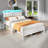 Bed Frame with Charging Station, LED Lights, Upholstered Headboard, 2-Tier Storage Shelve-1040152782-1009009795