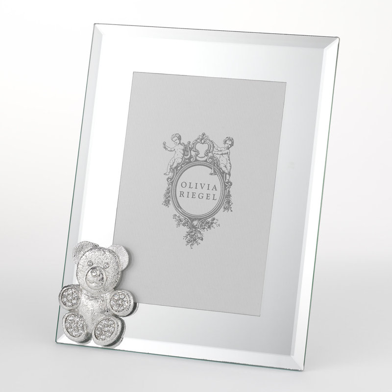 Teddy Bear 4" x 6" Picture Frame, Silver/White, 4" x 6"