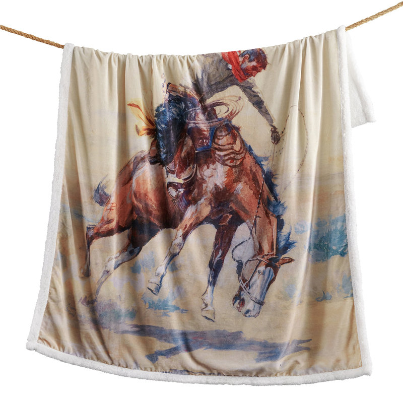 Jeté Campfire en molleton rustique Sherpa, 54 x 68 pouces, Chien brun
