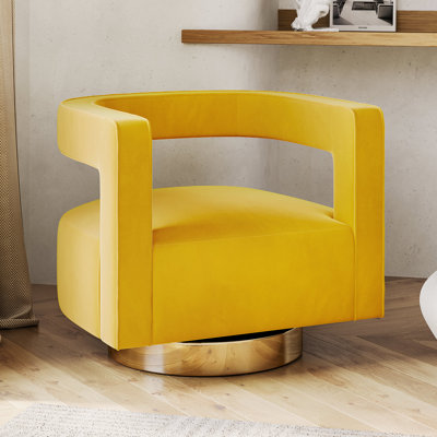 Keegan Velvet Swivel Barrel Chair