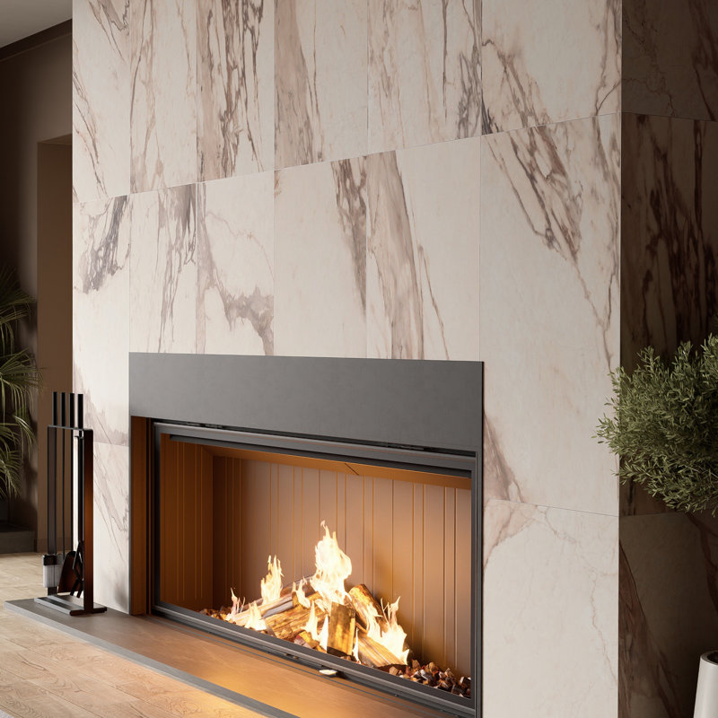 Reve 23-1/2 in. x 47-1/8 in. Porcelain Floor and Wall Tile, White/Red