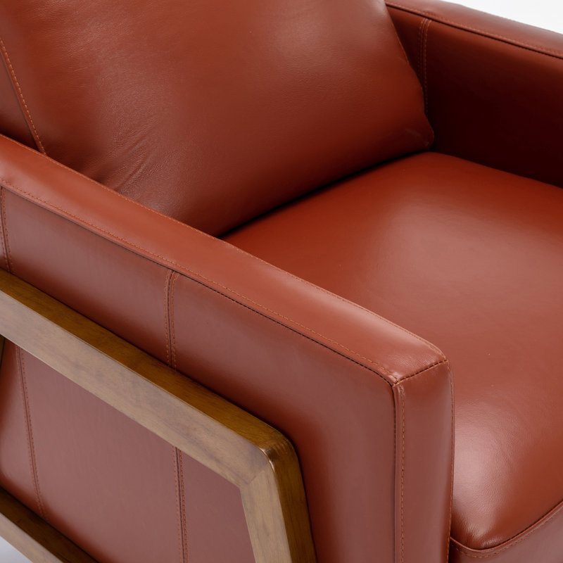 Fauteuil inclinable en cuir Richland, Caramel